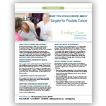 What You Should Know about Surgery for Prostate Cancer fact sheet
