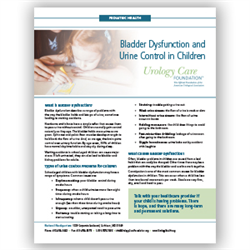 Bladder Dysfunction and Urine Control in Children