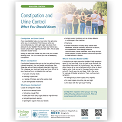 Constipation and Urine Control fact sheet